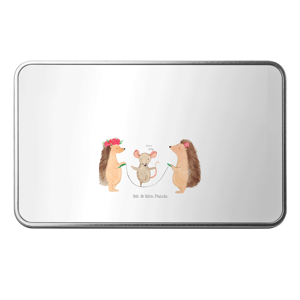 Metalldose rechteckig Igel Seilhüpfen Blechdose, Metalldose, Blechbox, Container, Keksdose, Vorratsdose, Vorratsbox, Döschen, Versperbox, Vesperdose, Aufbewahrungsdose, Aufbewahrungsbox, Aluminiumdose, Dose, Tiermotive, Gute Laune, lustige Sprüche, Tiere, Igel, Maus, Seilspringen, Seilhüpfen, Kinder, Kindergarten