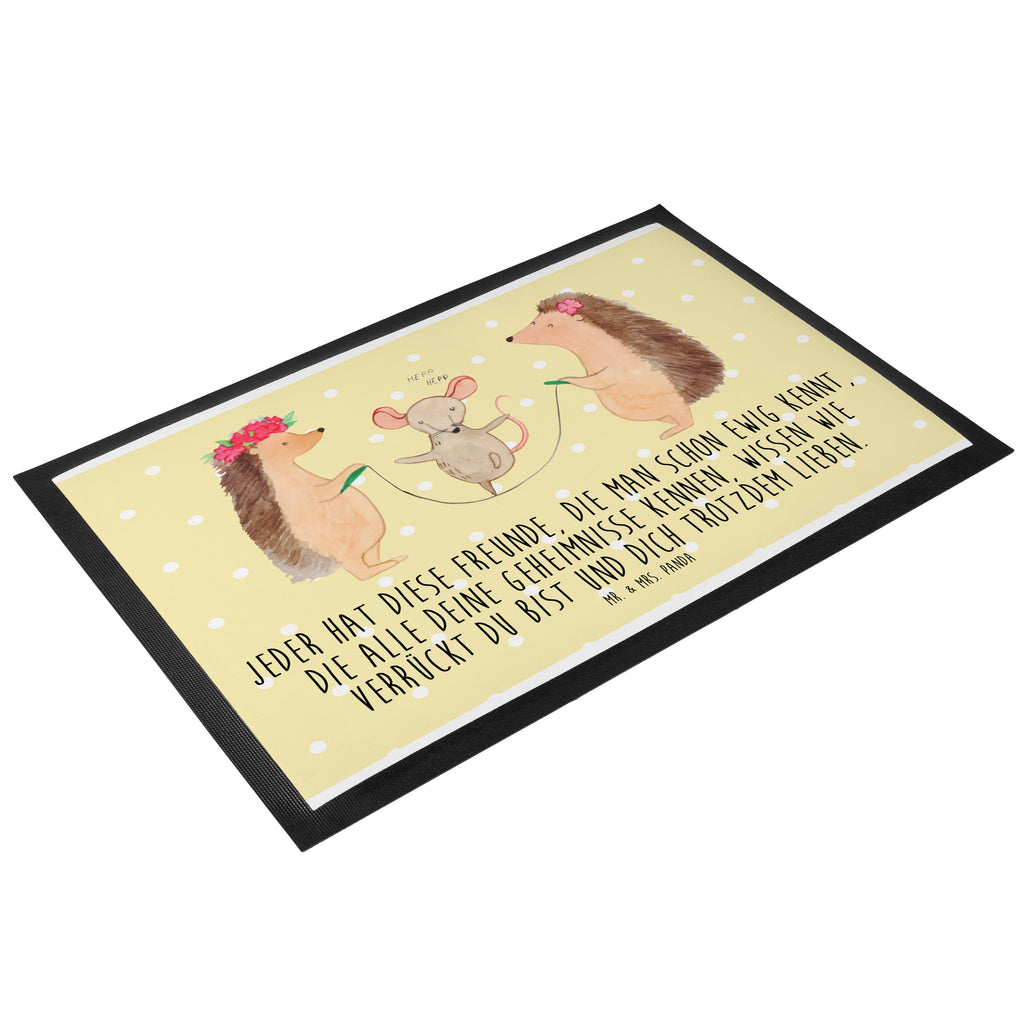 Fußmatte Igel Seilhüpfen Igel, Maus, Seilspringen, Seilhüpfen, Kinder, Kindergarten Türvorleger, Schmutzmatte, Fußabtreter, Matte, Schmutzfänger, Fußabstreifer, Schmutzfangmatte, Türmatte, Motivfußmatte,  Haustürmatte, Vorleger  süße Tiermotive, gute Laune, lustige Sprüche, Tiere
