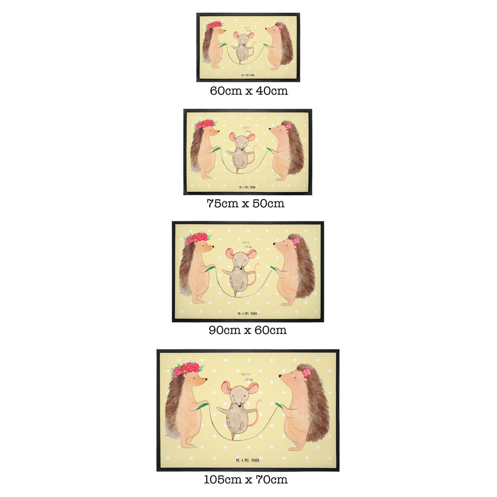 Fußmatte Igel Seilhüpfen Igel, Maus, Seilspringen, Seilhüpfen, Kinder, Kindergarten Türvorleger, Schmutzmatte, Fußabtreter, Matte, Schmutzfänger, Fußabstreifer, Schmutzfangmatte, Türmatte, Motivfußmatte,  Haustürmatte, Vorleger  süße Tiermotive, gute Laune, lustige Sprüche, Tiere