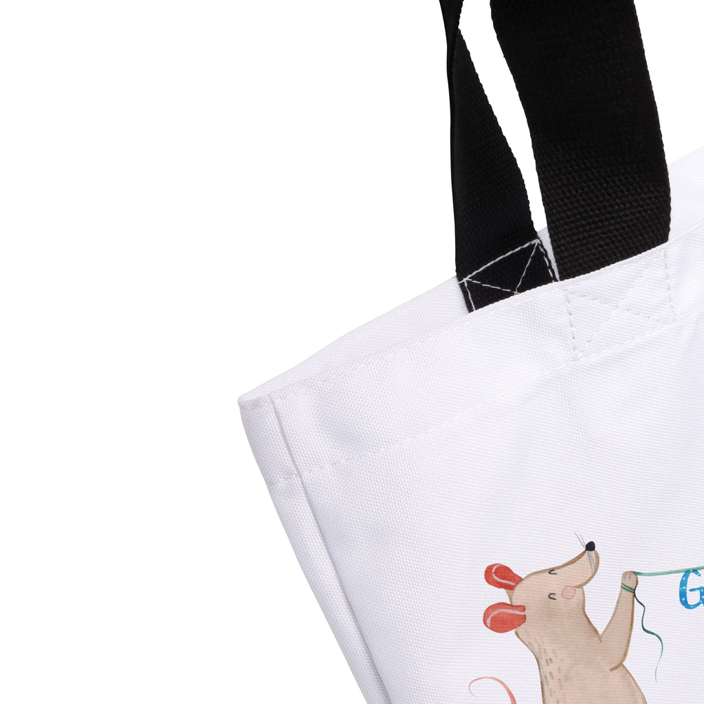 Shopper Maus Pinguin Geburtstag Beutel, Einkaufstasche, Tasche, Strandtasche, Einkaufsbeutel, Shopper, Schultasche, Freizeittasche, Tragebeutel, Schulbeutel, Alltagstasche, Geburtstag, Geburtstagsgeschenk, Geschenk, Maus, Pinguin, Geburtstage, Happy Birthday, Geburtstagsfeier