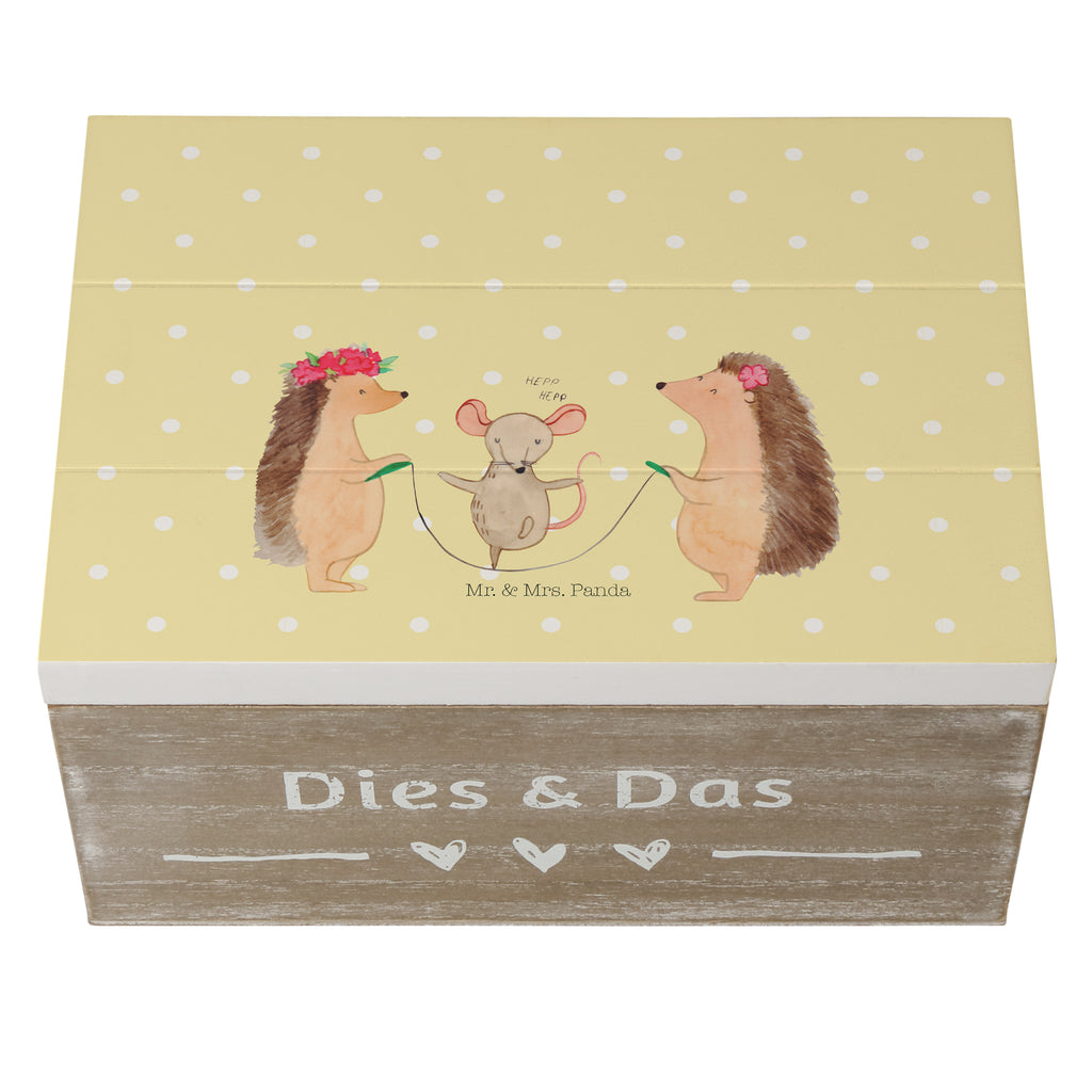 Holzkiste Igel Seilhüpfen Holzkiste, Kiste, Schatzkiste, Truhe, Schatulle, XXL, Erinnerungsbox, Erinnerungskiste, Dekokiste, Aufbewahrungsbox, Tiermotive, Gute Laune, lustige Sprüche, Tiere, Igel, Maus, Seilspringen, Seilhüpfen, Kinder, Kindergarten