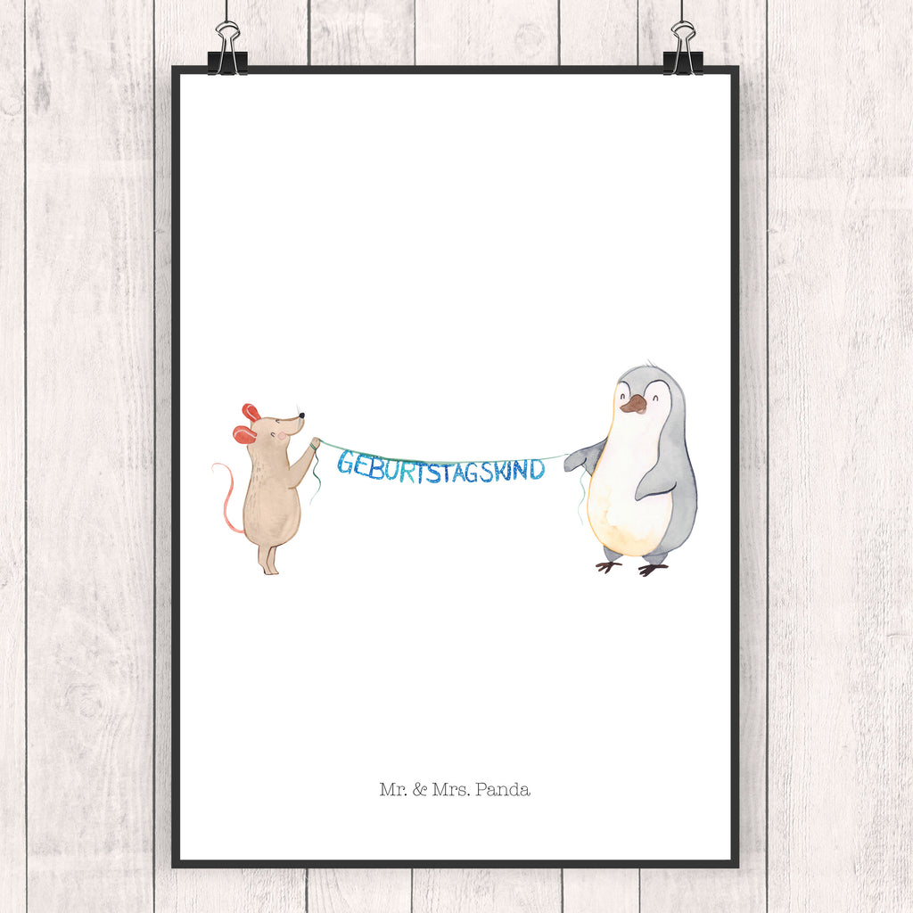 Poster Maus Pinguin Geburtstag Poster, Wandposter, Bild, Wanddeko, Küchenposter, Kinderposter, Wanddeko Bild, Raumdekoration, Wanddekoration, Handgemaltes Poster, Mr. & Mrs. Panda Poster, Designposter, Kunstdruck, Posterdruck, Geburtstag, Geburtstagsgeschenk, Geschenk, Maus, Pinguin, Geburtstage, Happy Birthday, Geburtstagsfeier