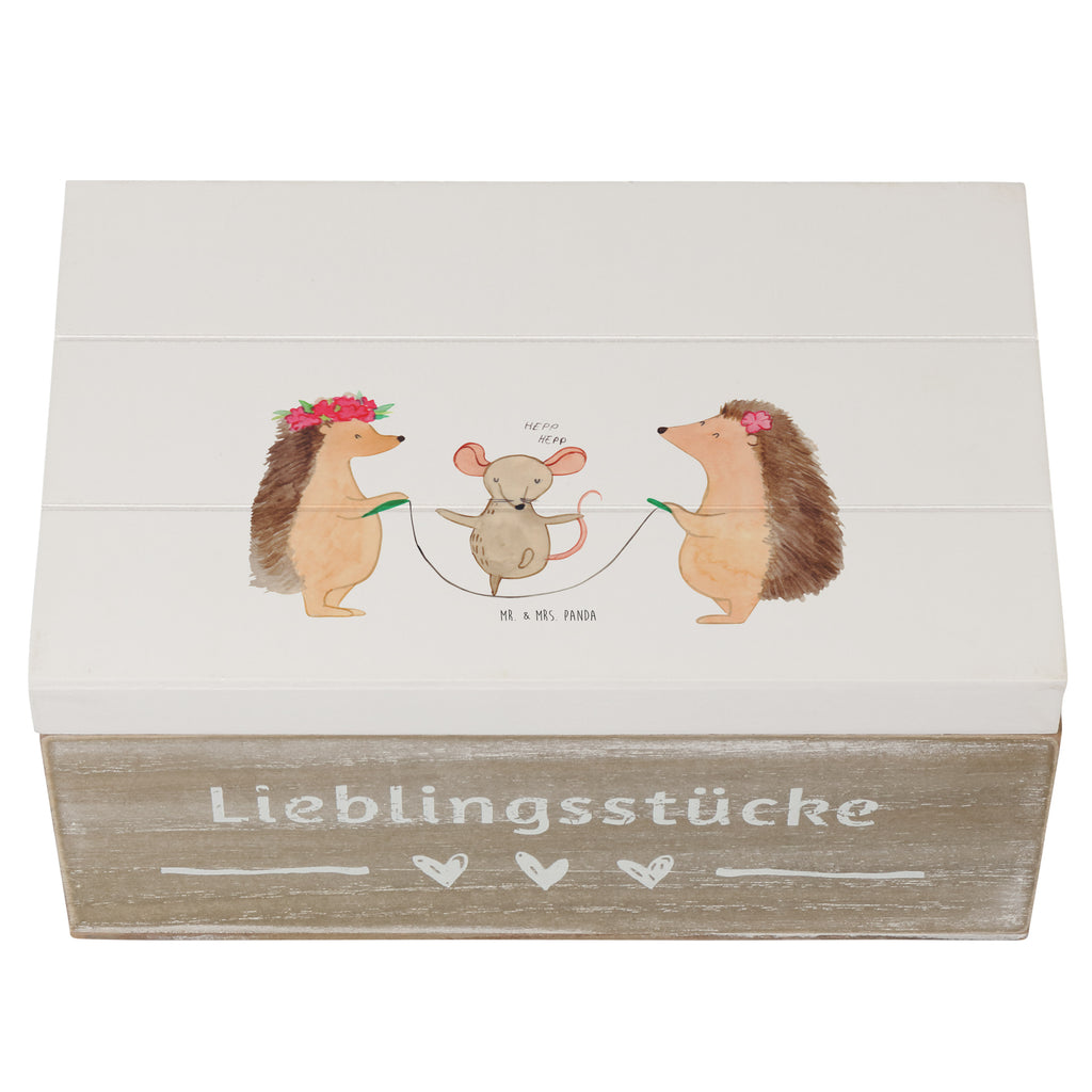 Holzkiste Igel Seilhüpfen Holzkiste, Kiste, Schatzkiste, Truhe, Schatulle, XXL, Erinnerungsbox, Erinnerungskiste, Dekokiste, Aufbewahrungsbox, Tiermotive, Gute Laune, lustige Sprüche, Tiere, Igel, Maus, Seilspringen, Seilhüpfen, Kinder, Kindergarten