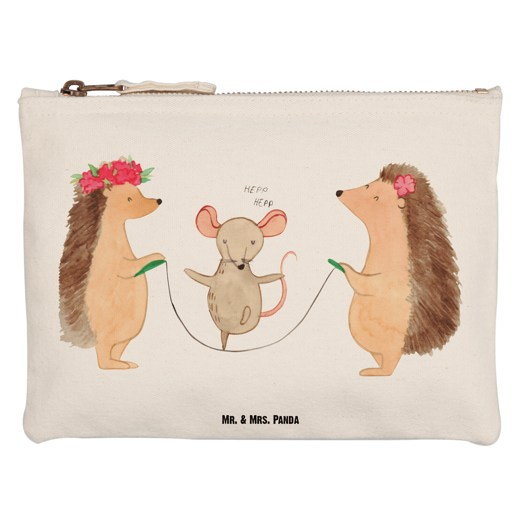 Schminktasche Igel Seilhüpfen Schminktasche, Kosmetiktasche, Kosmetikbeutel, Stiftemäppchen, Etui, Federmappe, Makeup, XXL, Schminketui, Kosmetiketui, Schlamperetui, Tiermotive, Gute Laune, lustige Sprüche, Tiere, Igel, Maus, Seilspringen, Seilhüpfen, Kinder, Kindergarten