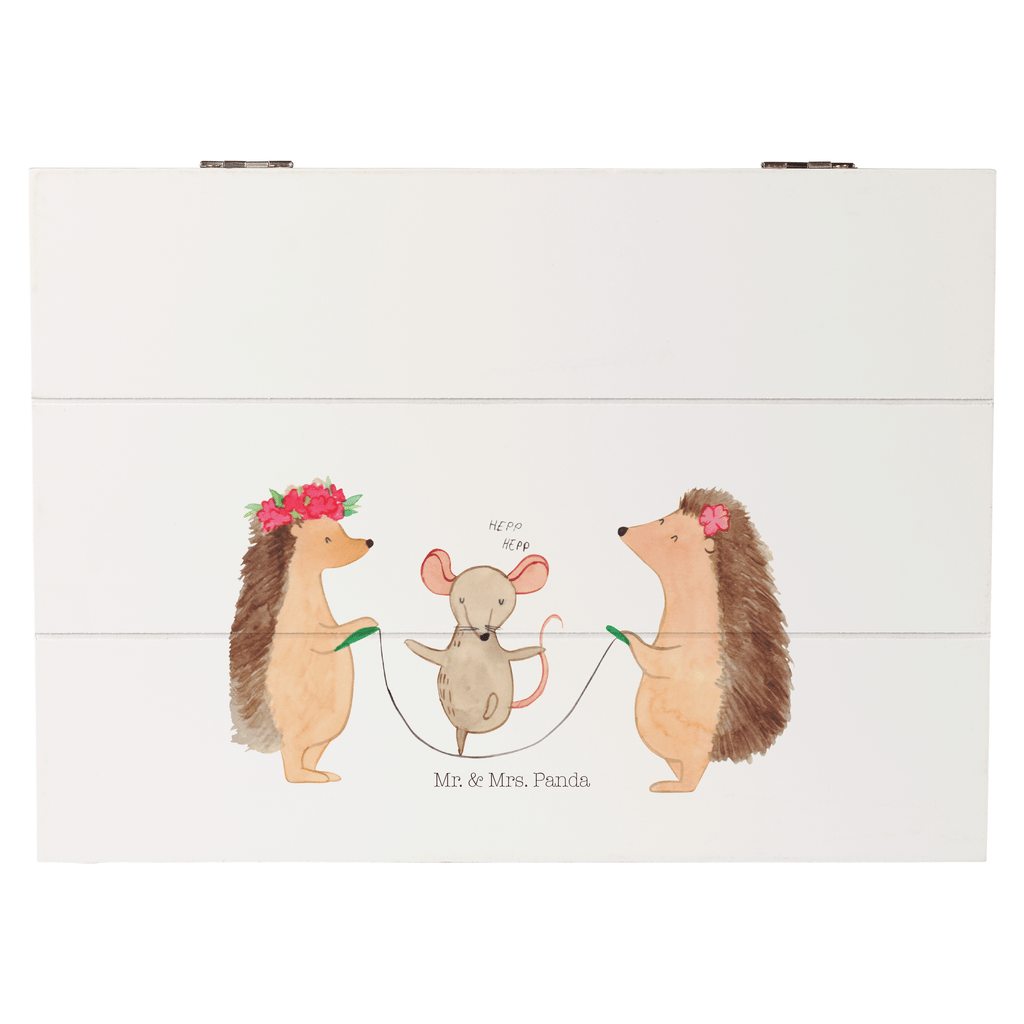 Holzkiste Igel Seilhüpfen Holzkiste, Kiste, Schatzkiste, Truhe, Schatulle, XXL, Erinnerungsbox, Erinnerungskiste, Dekokiste, Aufbewahrungsbox, Tiermotive, Gute Laune, lustige Sprüche, Tiere, Igel, Maus, Seilspringen, Seilhüpfen, Kinder, Kindergarten