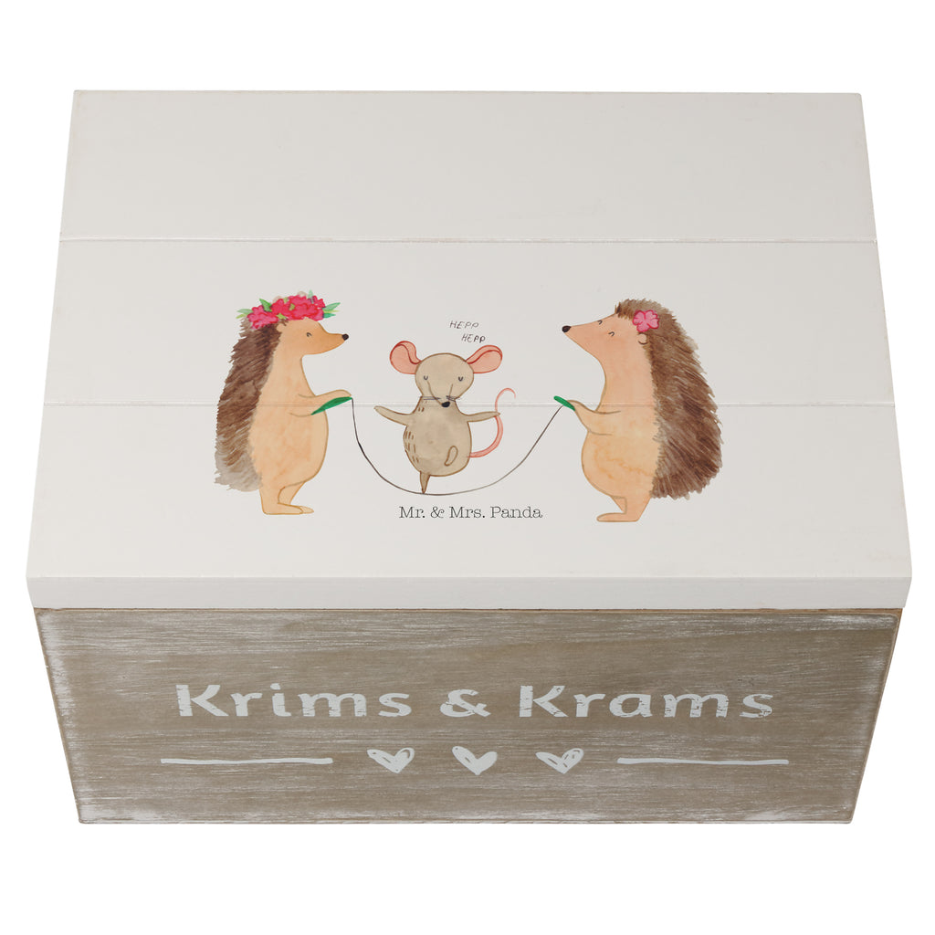 Holzkiste Igel Seilhüpfen Holzkiste, Kiste, Schatzkiste, Truhe, Schatulle, XXL, Erinnerungsbox, Erinnerungskiste, Dekokiste, Aufbewahrungsbox, Tiermotive, Gute Laune, lustige Sprüche, Tiere, Igel, Maus, Seilspringen, Seilhüpfen, Kinder, Kindergarten