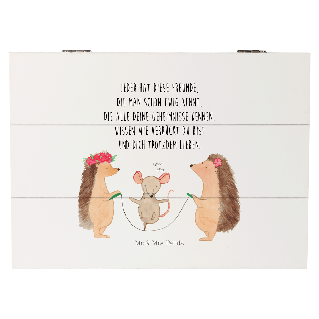 Holzkiste Igel Seilhüpfen Holzkiste, Kiste, Schatzkiste, Truhe, Schatulle, XXL, Erinnerungsbox, Erinnerungskiste, Dekokiste, Aufbewahrungsbox, Tiermotive, Gute Laune, lustige Sprüche, Tiere, Igel, Maus, Seilspringen, Seilhüpfen, Kinder, Kindergarten