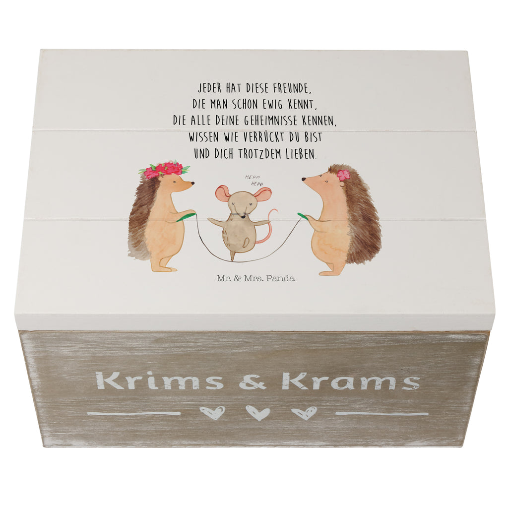 Holzkiste Igel Seilhüpfen Holzkiste, Kiste, Schatzkiste, Truhe, Schatulle, XXL, Erinnerungsbox, Erinnerungskiste, Dekokiste, Aufbewahrungsbox, Tiermotive, Gute Laune, lustige Sprüche, Tiere, Igel, Maus, Seilspringen, Seilhüpfen, Kinder, Kindergarten