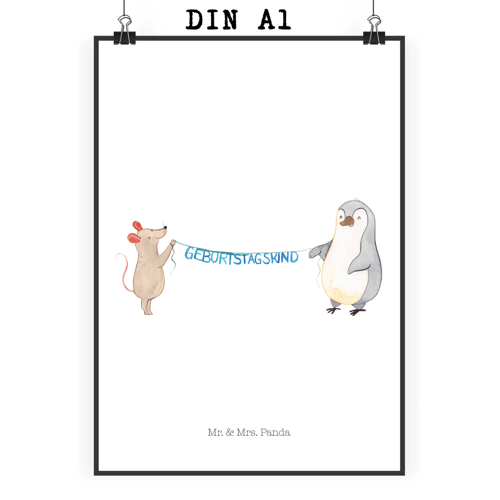 Poster Maus Pinguin Geburtstag Poster, Wandposter, Bild, Wanddeko, Küchenposter, Kinderposter, Wanddeko Bild, Raumdekoration, Wanddekoration, Handgemaltes Poster, Mr. & Mrs. Panda Poster, Designposter, Kunstdruck, Posterdruck, Geburtstag, Geburtstagsgeschenk, Geschenk, Maus, Pinguin, Geburtstage, Happy Birthday, Geburtstagsfeier
