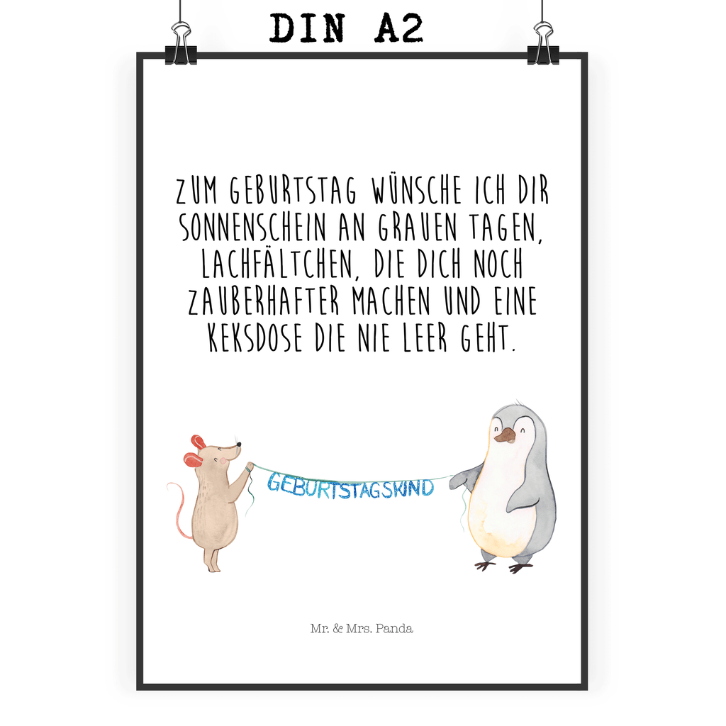 Poster Maus Pinguin Geburtstag Poster, Wandposter, Bild, Wanddeko, Küchenposter, Kinderposter, Wanddeko Bild, Raumdekoration, Wanddekoration, Handgemaltes Poster, Mr. & Mrs. Panda Poster, Designposter, Kunstdruck, Posterdruck, Geburtstag, Geburtstagsgeschenk, Geschenk, Maus, Pinguin, Geburtstage, Happy Birthday, Geburtstagsfeier