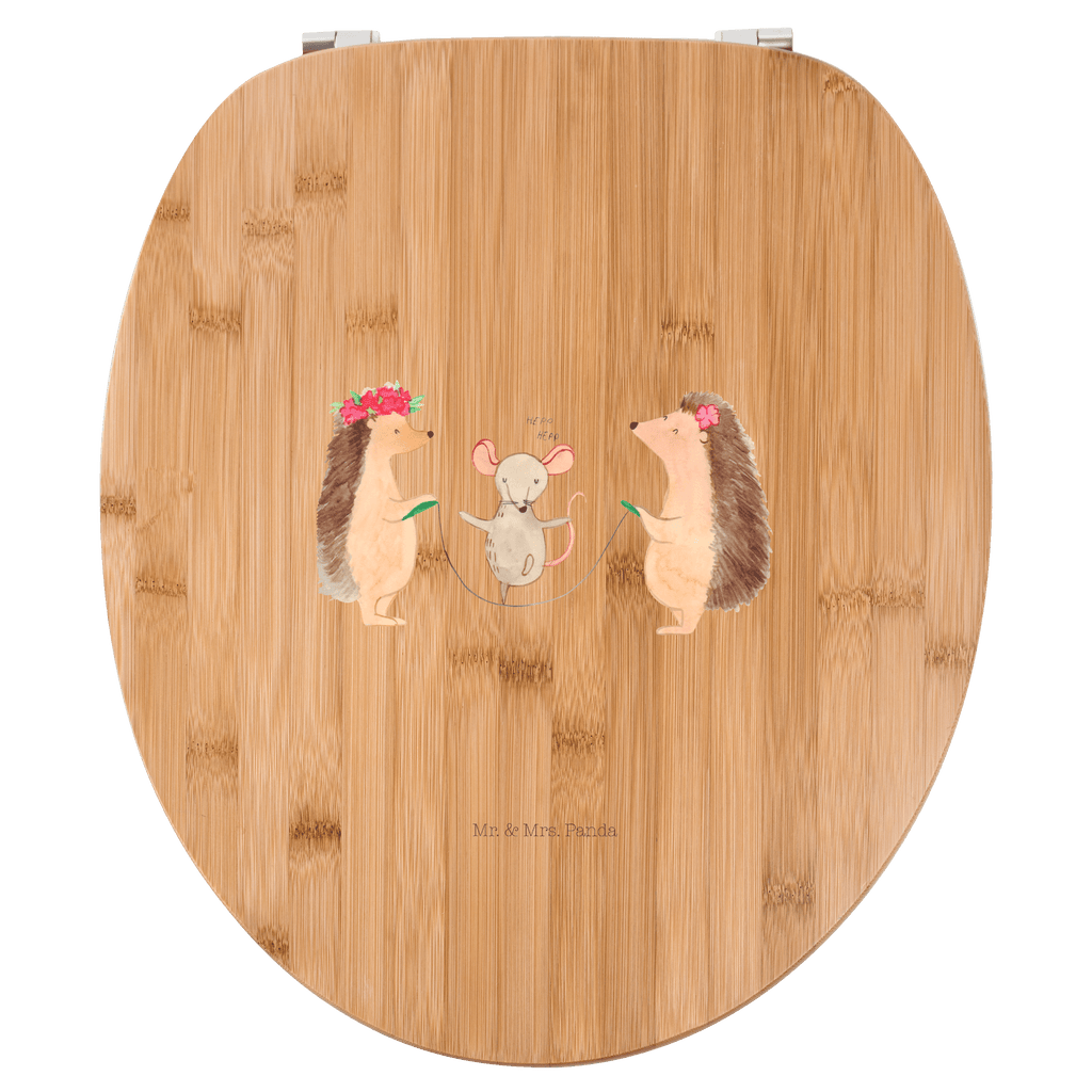 Motiv WC Sitz Igel Seilhüpfen Klobrille, Klodeckel, Toilettendeckel, WC-Sitz, Toilette, Tiermotive, Gute Laune, lustige Sprüche, Tiere, Igel, Maus, Seilspringen, Seilhüpfen, Kinder, Kindergarten