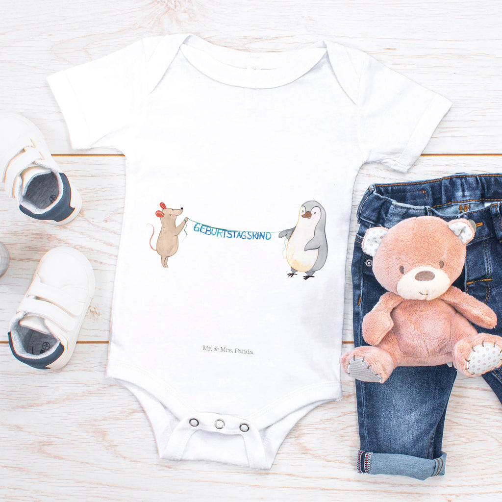 Organic Baby Body Maus Pinguin Geburtstag Babykleidung, Babystrampler, Strampler, Wickelbody, Baby Erstausstattung, Junge, Mädchen, Geburtstag, Geburtstagsgeschenk, Geschenk, Maus, Pinguin, Geburtstage, Happy Birthday, Geburtstagsfeier