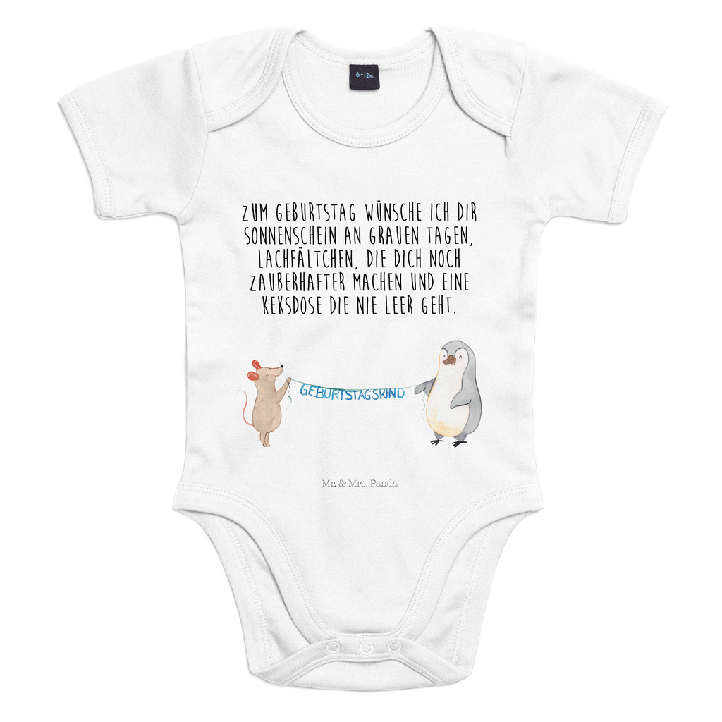 Organic Baby Body Maus Pinguin Geburtstag Babykleidung, Babystrampler, Strampler, Wickelbody, Baby Erstausstattung, Junge, Mädchen, Geburtstag, Geburtstagsgeschenk, Geschenk, Maus, Pinguin, Geburtstage, Happy Birthday, Geburtstagsfeier