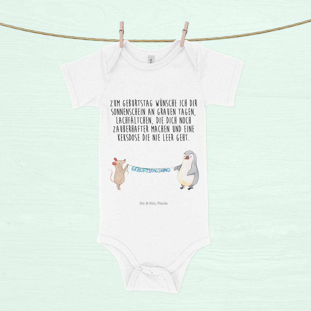 Organic Baby Body Maus Pinguin Geburtstag Babykleidung, Babystrampler, Strampler, Wickelbody, Baby Erstausstattung, Junge, Mädchen, Geburtstag, Geburtstagsgeschenk, Geschenk, Maus, Pinguin, Geburtstage, Happy Birthday, Geburtstagsfeier