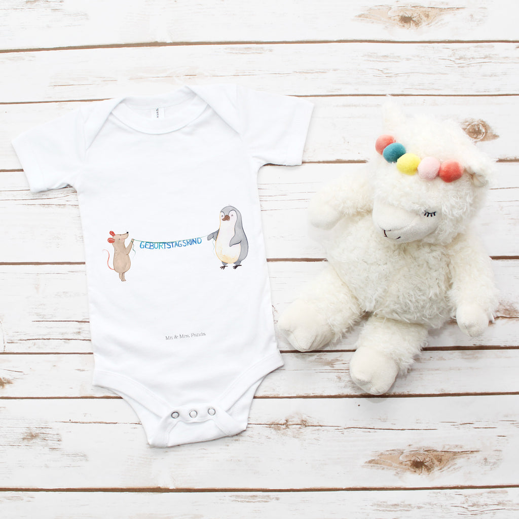 Organic Baby Body Maus Pinguin Geburtstag Babykleidung, Babystrampler, Strampler, Wickelbody, Baby Erstausstattung, Junge, Mädchen, Geburtstag, Geburtstagsgeschenk, Geschenk, Maus, Pinguin, Geburtstage, Happy Birthday, Geburtstagsfeier