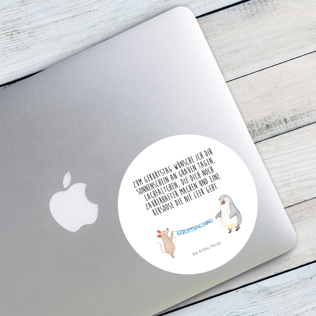 120mm Rund Aufkleber Maus Pinguin Geburtstag Sticker, Aufkleber, Etikett, Kinder, rund, Geburtstag, Geburtstagsgeschenk, Geschenk, Maus, Pinguin, Geburtstage, Happy Birthday, Geburtstagsfeier