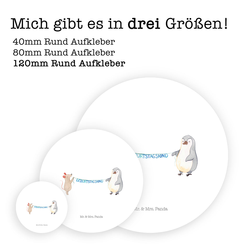 120mm Rund Aufkleber Maus Pinguin Geburtstag Sticker, Aufkleber, Etikett, Kinder, rund, Geburtstag, Geburtstagsgeschenk, Geschenk, Maus, Pinguin, Geburtstage, Happy Birthday, Geburtstagsfeier