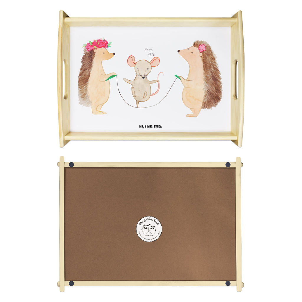Serviertablett Igel Seilhüpfen Tablett, Holztablett, Küchentablett, Dekotablett, Frühstückstablett, Tiermotive, Gute Laune, lustige Sprüche, Tiere, Igel, Maus, Seilspringen, Seilhüpfen, Kinder, Kindergarten