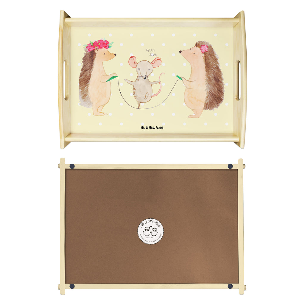 Serviertablett Igel Seilhüpfen Tablett, Holztablett, Küchentablett, Dekotablett, Frühstückstablett, Tiermotive, Gute Laune, lustige Sprüche, Tiere, Igel, Maus, Seilspringen, Seilhüpfen, Kinder, Kindergarten