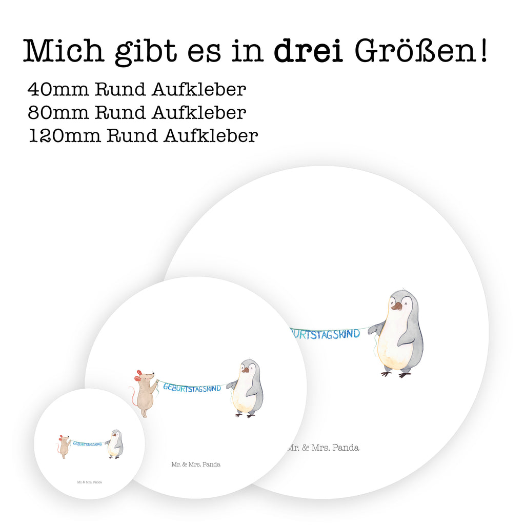 40mm Rund Aufkleber Maus Pinguin Geburtstag Sticker, Aufkleber, Etikett, Geburtstag, Geburtstagsgeschenk, Geschenk, Maus, Pinguin, Geburtstage, Happy Birthday, Geburtstagsfeier