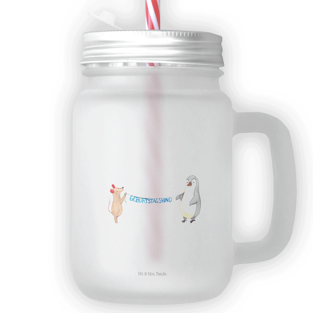 Trinkglas Mason Jar Maus Pinguin Geburtstag Mason Jar, Glas, Trinkglas, Henkelglas, Sommerglas, Einmachglas, Cocktailglas, Cocktail-Glas, Mason Jar Trinkglas, Satiniertes Glas, Retro-Glas, Strohhalm Glas, Schraubdeckel Glas, Sommerparty Einrichtung, Geburtstag, Geburtstagsgeschenk, Geschenk, Maus, Pinguin, Geburtstage, Happy Birthday, Geburtstagsfeier