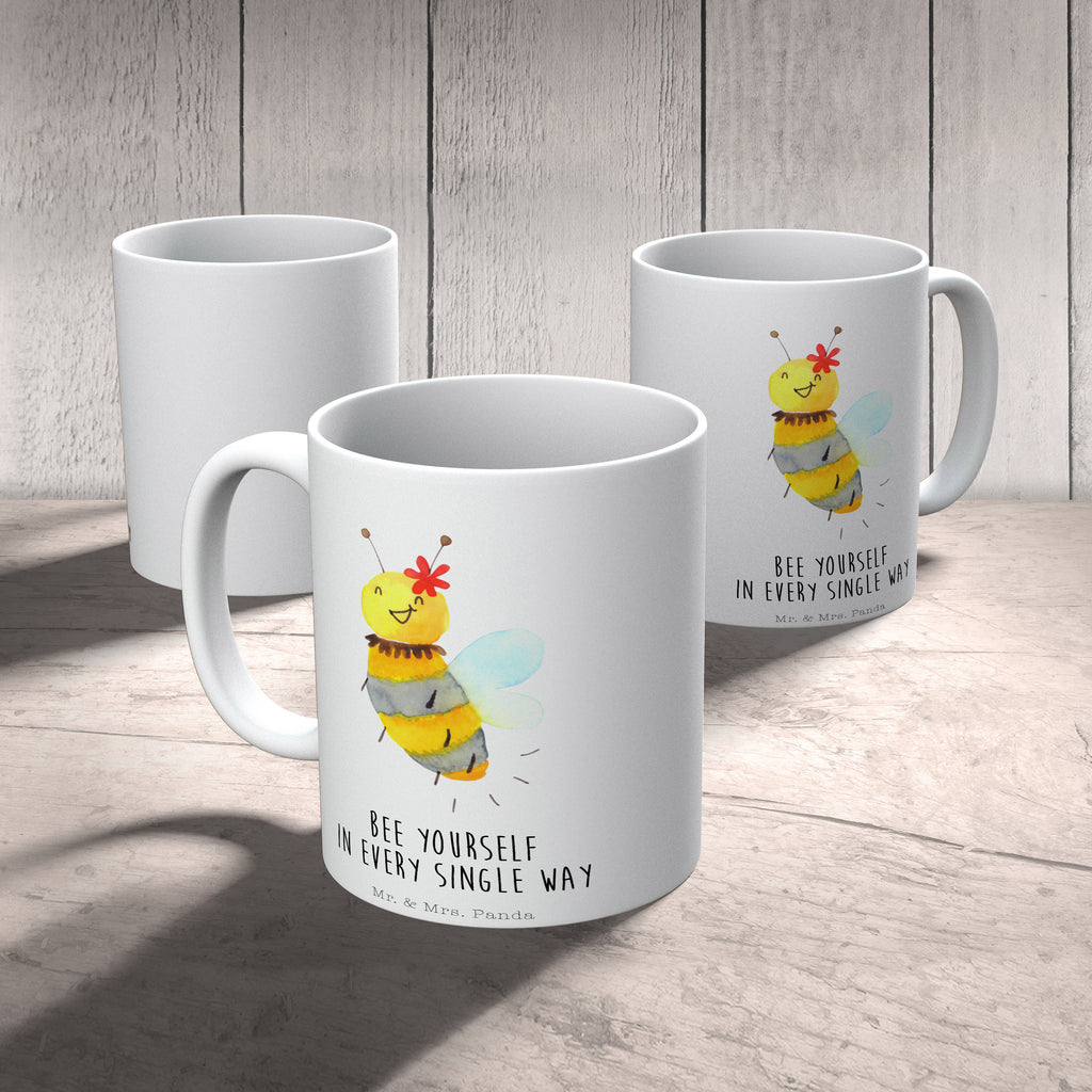 Tasse Biene Blume  Becher, Kaffeetasse, Kaffeebecher, Tee, Frühstück, Büro  Biene, Wespe, Hummel