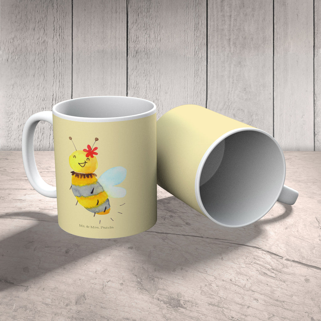 Tasse Biene Blume  Becher, Kaffeetasse, Kaffeebecher, Tee, Frühstück, Büro  Biene, Wespe, Hummel
