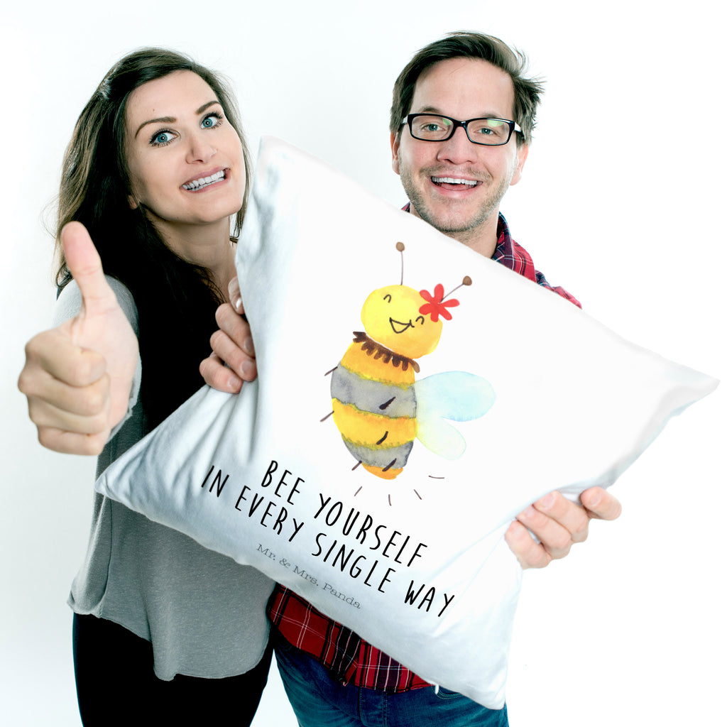 40x40 Kissen Biene Blume Kissenhülle, Kopfkissen, Sofakissen, Dekokissen, Motivkissen, Biene, Wespe, Hummel