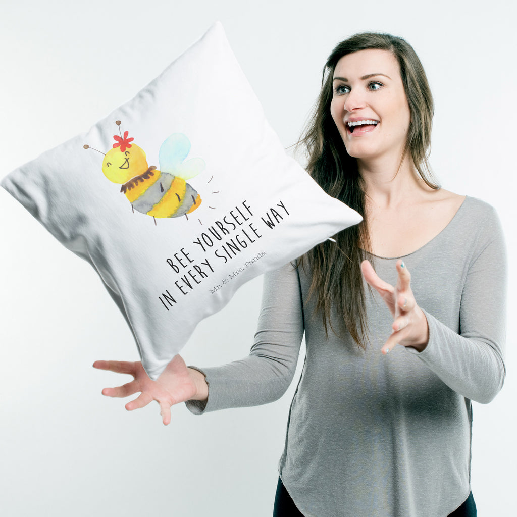 40x40 Kissen Biene Blume Kissenhülle, Kopfkissen, Sofakissen, Dekokissen, Motivkissen, Biene, Wespe, Hummel