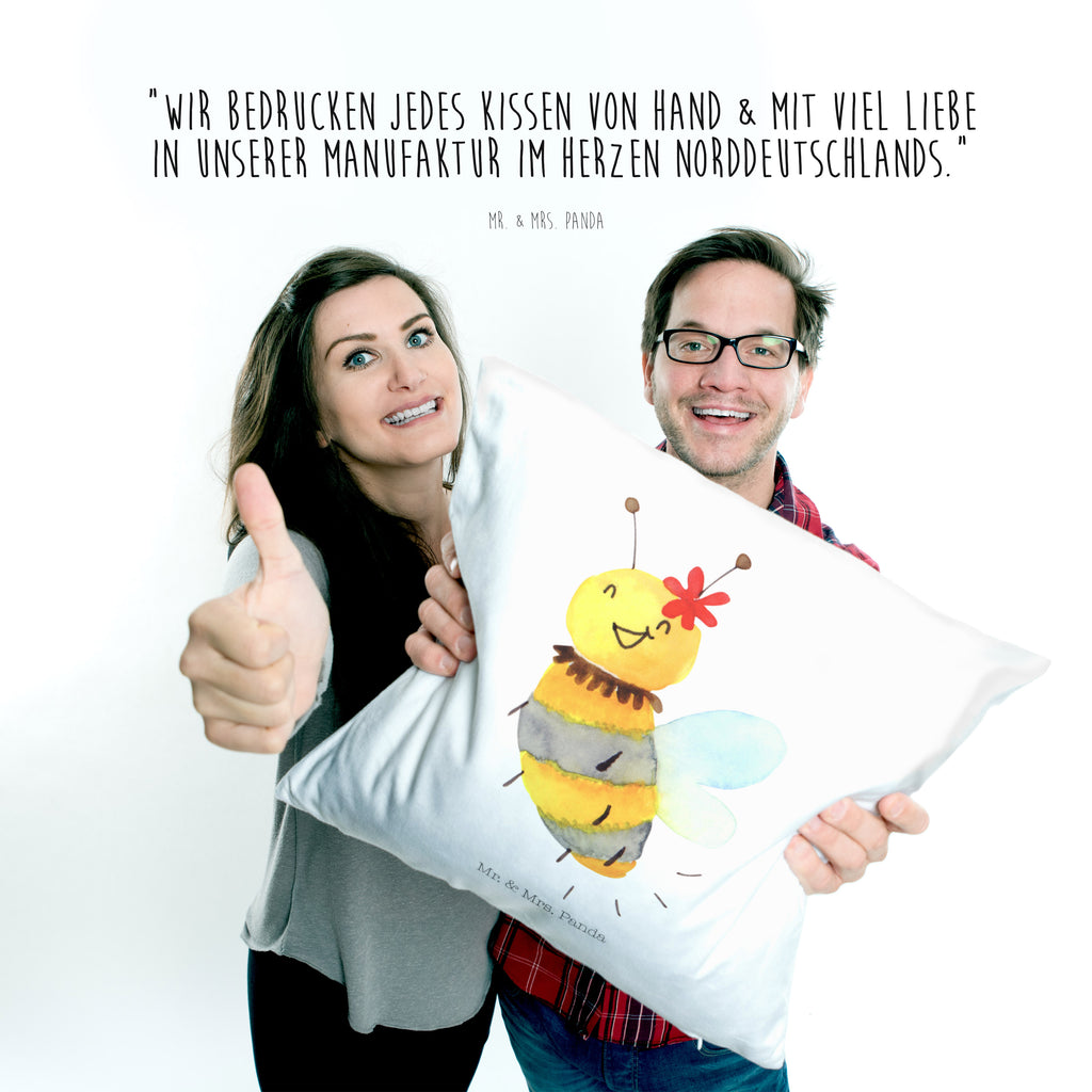 40x40 Kissen Biene Blume Kissenhülle, Kopfkissen, Sofakissen, Dekokissen, Motivkissen, Biene, Wespe, Hummel