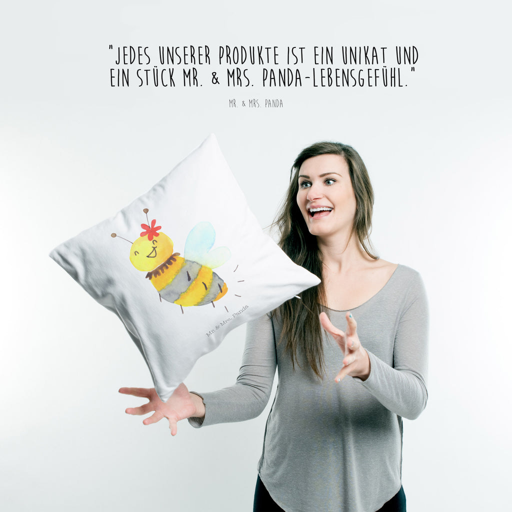 40x40 Kissen Biene Blume Kissenhülle, Kopfkissen, Sofakissen, Dekokissen, Motivkissen, Biene, Wespe, Hummel