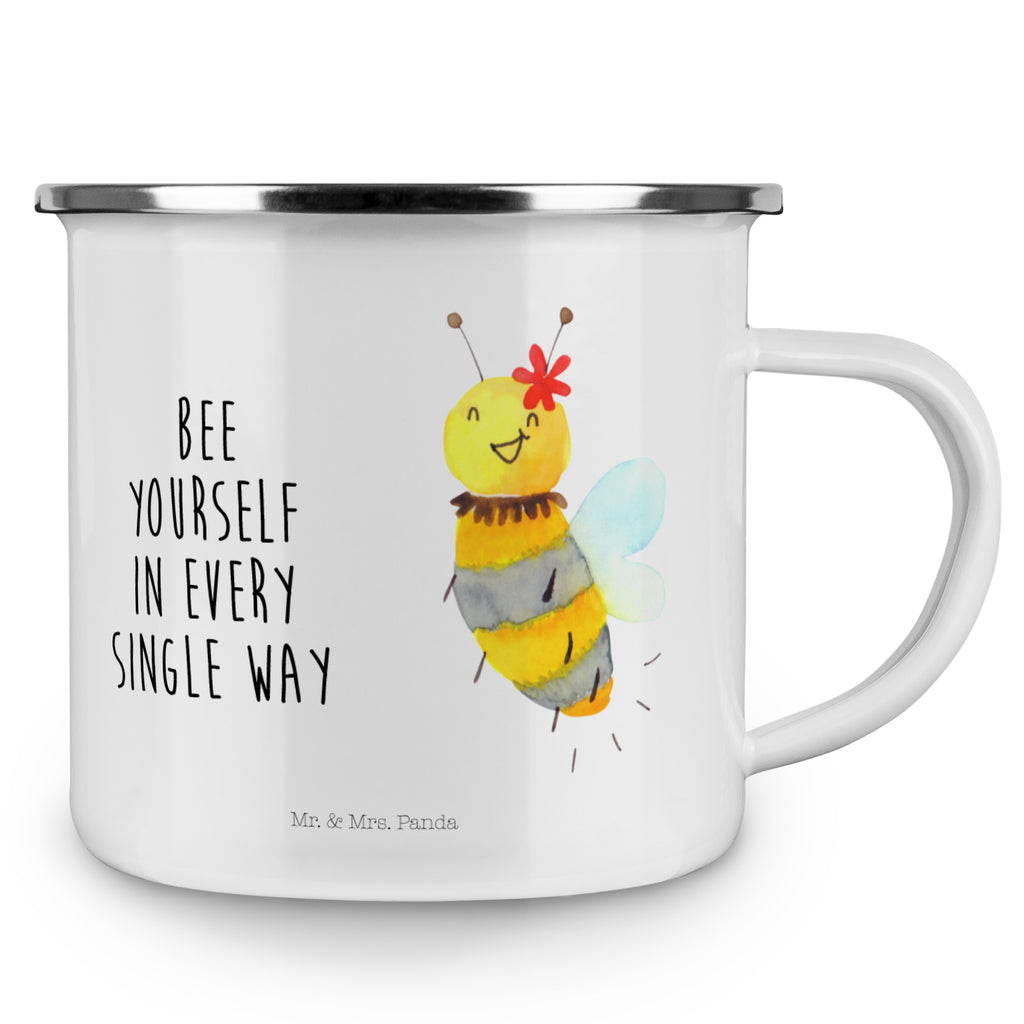 Camping Emaille Tasse Biene Blume Campingtasse, Trinkbecher, Metalltasse, Outdoor Tasse, Emaille Trinkbecher, Blechtasse Outdoor, Emaille Campingbecher, Edelstahl Trinkbecher, Metalltasse für Camping, Kaffee Blechtasse, Camping Tasse Metall, Biene, Wespe, Hummel