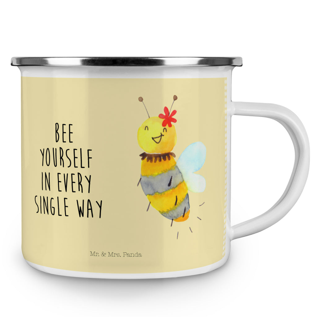 Camping Emaille Tasse Biene Blume Campingtasse, Trinkbecher, Metalltasse, Outdoor Tasse, Emaille Trinkbecher, Blechtasse Outdoor, Emaille Campingbecher, Edelstahl Trinkbecher, Metalltasse für Camping, Kaffee Blechtasse, Camping Tasse Metall, Biene, Wespe, Hummel