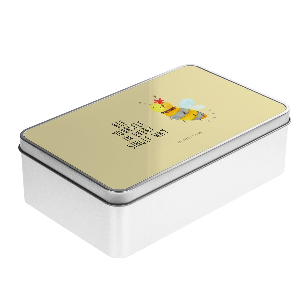 Metalldose rechteckig Biene Blume Blechdose, Metalldose, Blechbox, Container, Keksdose, Vorratsdose, Vorratsbox, Döschen, Versperbox, Vesperdose, Aufbewahrungsdose, Aufbewahrungsbox, Aluminiumdose, Dose, Biene, Wespe, Hummel