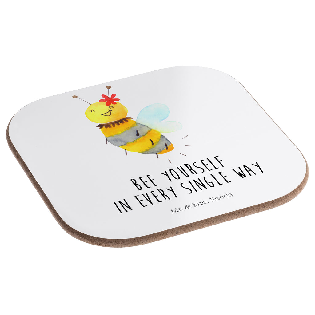 Quadratische Untersetzer Biene Blume Bierdeckel, Glasuntersetzer, Untersetzer Gläser, Getränkeuntersetzer, Biene, Wespe, Hummel