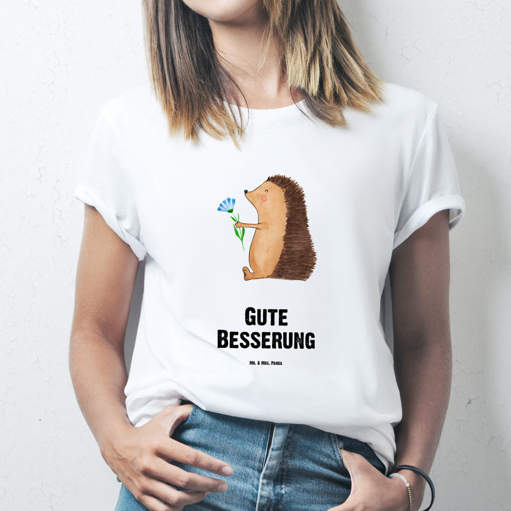 Größe L T-Shirt Igel mit Blume T-Shirt, Shirt, Tshirt, Lustiges T-Shirt, T-Shirt mit Spruch, Party, Junggesellenabschied, Jubiläum, Geburstag, Herrn, Damen, Männer, Frauen, Schlafshirt, Nachthemd, Sprüche, Tiermotive, Gute Laune, lustige Sprüche, Tiere, Igel, Gute Besserung, Genesungswünsche, Krankheit, Krankenhaus, krank, Besuch