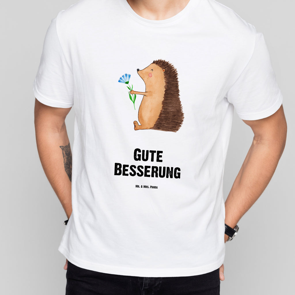 Größe L T-Shirt Igel mit Blume T-Shirt, Shirt, Tshirt, Lustiges T-Shirt, T-Shirt mit Spruch, Party, Junggesellenabschied, Jubiläum, Geburstag, Herrn, Damen, Männer, Frauen, Schlafshirt, Nachthemd, Sprüche, Tiermotive, Gute Laune, lustige Sprüche, Tiere, Igel, Gute Besserung, Genesungswünsche, Krankheit, Krankenhaus, krank, Besuch