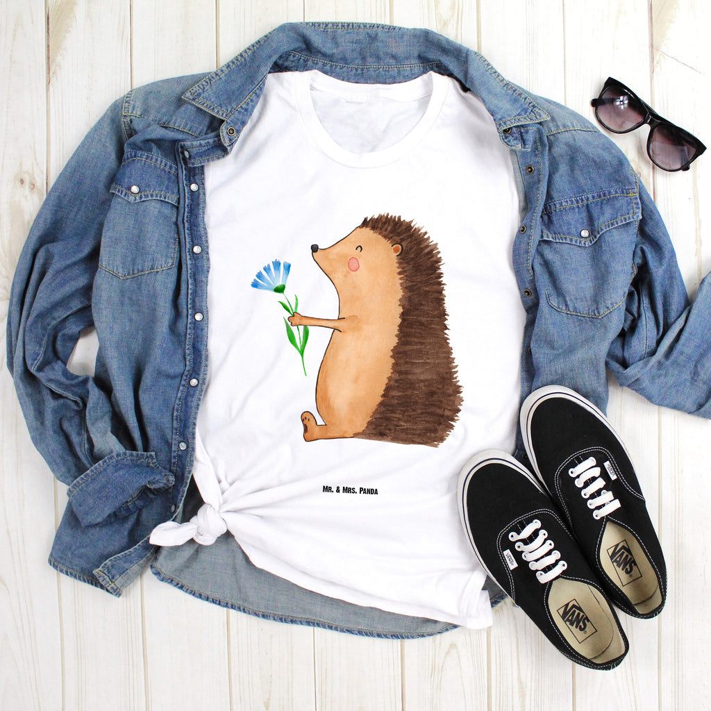 Größe L T-Shirt Igel mit Blume T-Shirt, Shirt, Tshirt, Lustiges T-Shirt, T-Shirt mit Spruch, Party, Junggesellenabschied, Jubiläum, Geburstag, Herrn, Damen, Männer, Frauen, Schlafshirt, Nachthemd, Sprüche, Tiermotive, Gute Laune, lustige Sprüche, Tiere, Igel, Gute Besserung, Genesungswünsche, Krankheit, Krankenhaus, krank, Besuch