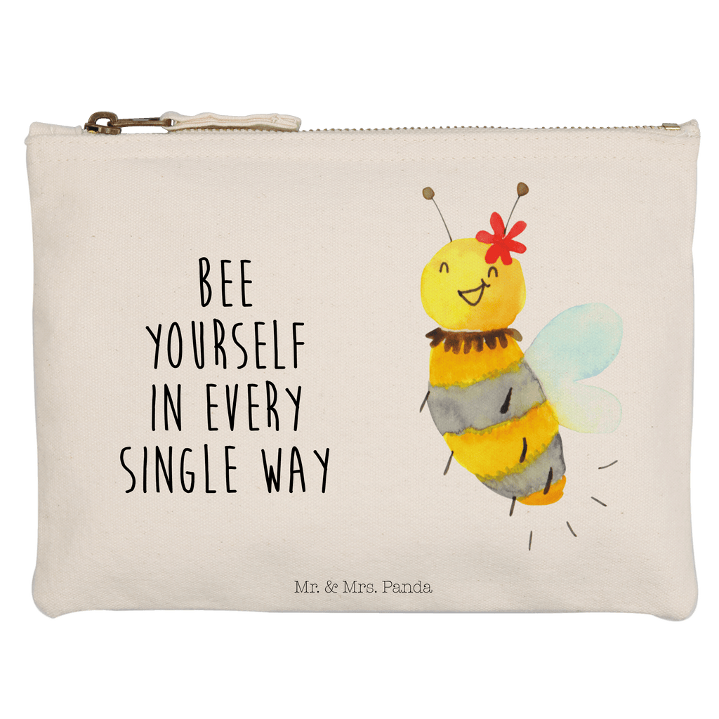 Schminktasche Biene Blume Schminktasche, Kosmetiktasche, Kosmetikbeutel, Stiftemäppchen, Etui, Federmappe, Makeup, XXL, Schminketui, Kosmetiketui, Schlamperetui, Biene, Wespe, Hummel