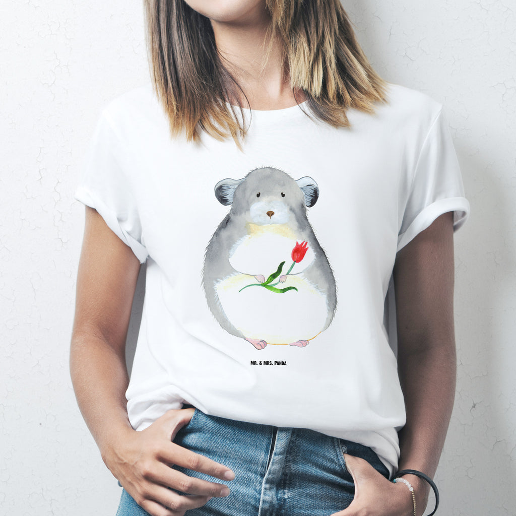 Größe L T-Shirt Chinchilla mit Blume T-Shirt, Shirt, Tshirt, Lustiges T-Shirt, T-Shirt mit Spruch, Party, Junggesellenabschied, Jubiläum, Geburstag, Herrn, Damen, Männer, Frauen, Schlafshirt, Nachthemd, Sprüche, Tiermotive, Gute Laune, lustige Sprüche, Tiere, Chinchilla, Chinchillas, Liebeskummer, Kummer, Depressionen, traurig sein, Chaos, Glücklichsein, Büro, Büroalltag