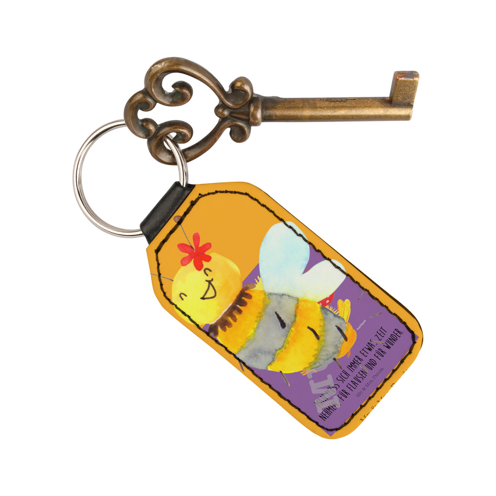 Rechteckig Schlüsselanhänger Biene Blume Schlüsselanhänger, Anhänger, Taschenanhänger, Glücksbringer, Schutzengel, Biene, Wespe, Hummel