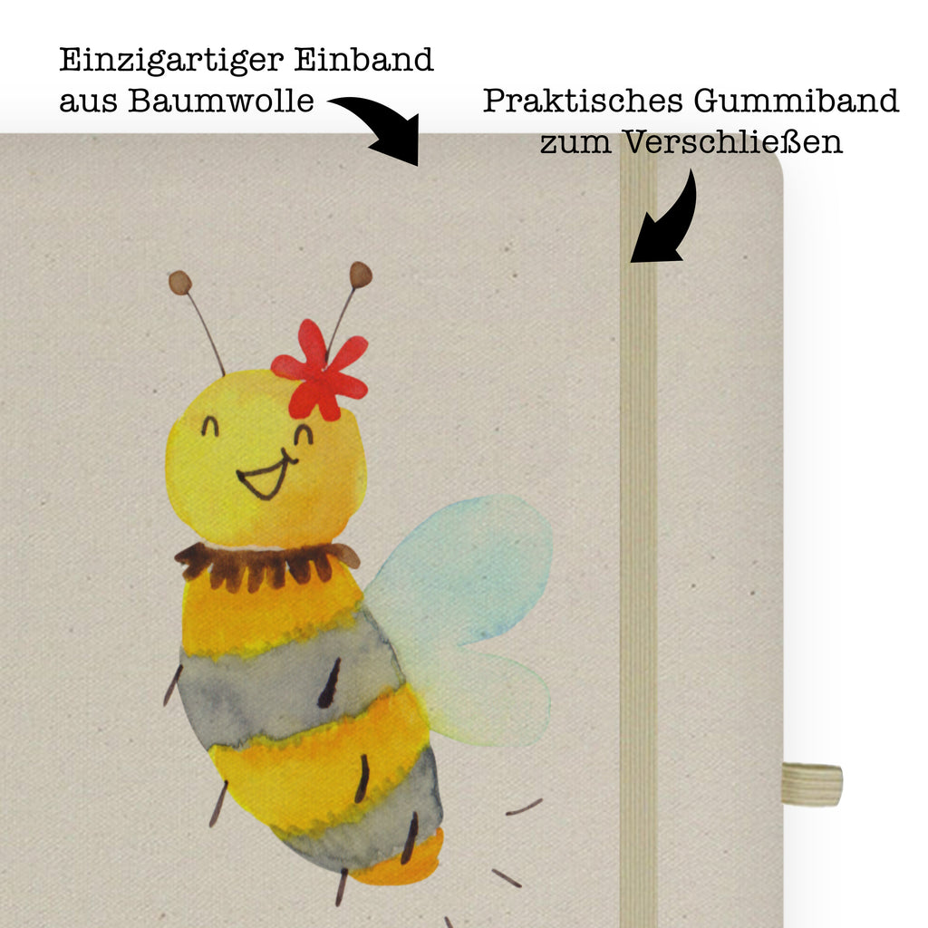 DIN A5 Baumwoll Notizbuch Biene Blume Notizen, Eintragebuch, Tagebuch, Notizblock, Adressbuch, Journal, Kladde, Skizzenbuch, Notizheft, Schreibbuch, Schreibheft, Biene, Wespe, Hummel