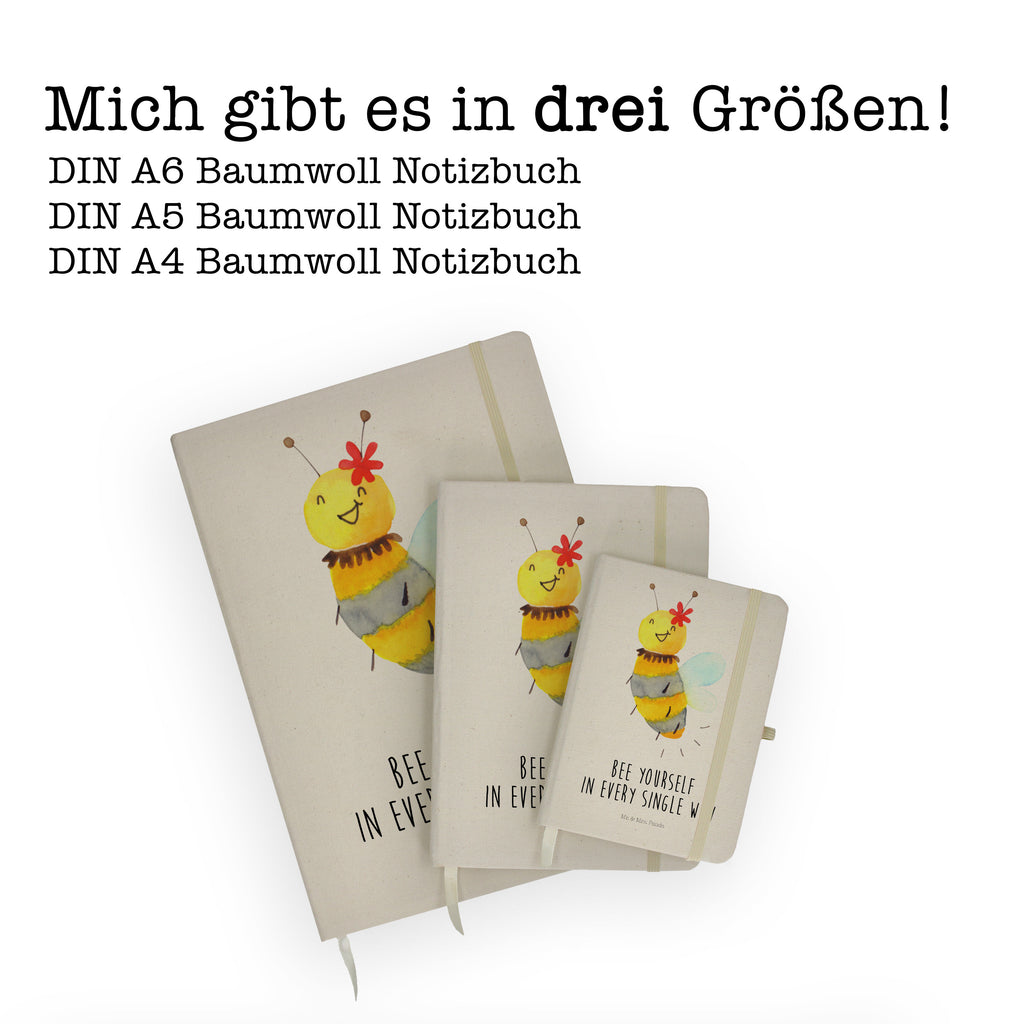 DIN A5 Baumwoll Notizbuch Biene Blume Notizen, Eintragebuch, Tagebuch, Notizblock, Adressbuch, Journal, Kladde, Skizzenbuch, Notizheft, Schreibbuch, Schreibheft, Biene, Wespe, Hummel
