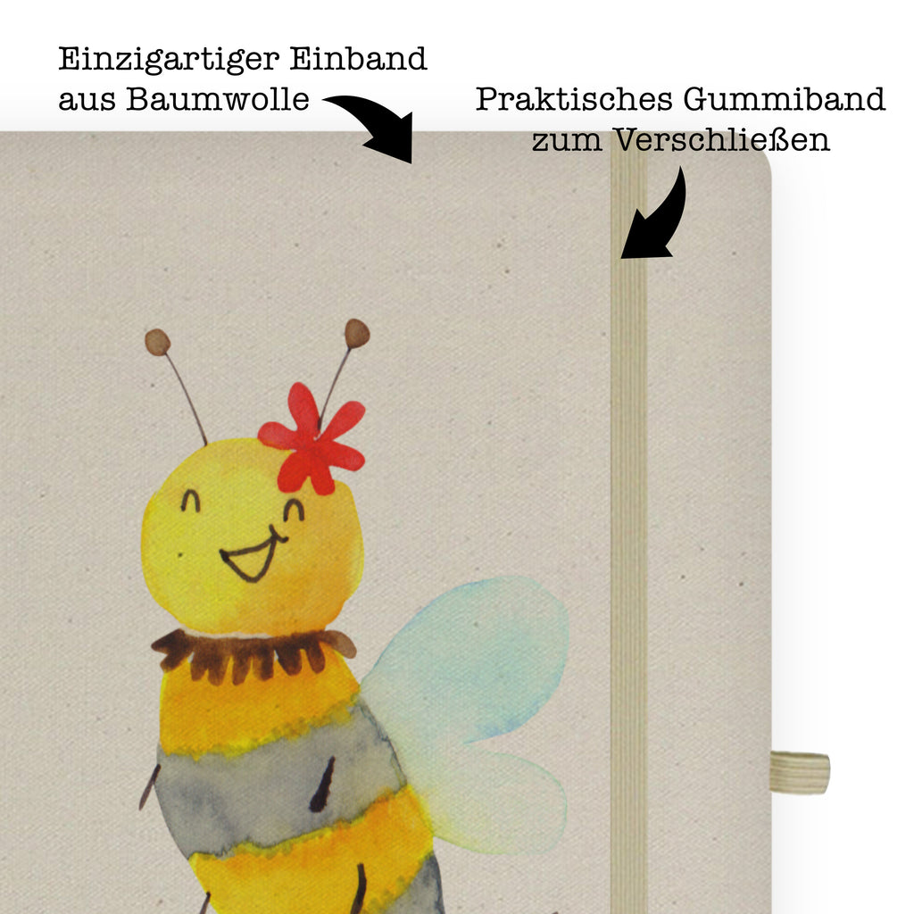 DIN A5 Baumwoll Notizbuch Biene Blume Notizen, Eintragebuch, Tagebuch, Notizblock, Adressbuch, Journal, Kladde, Skizzenbuch, Notizheft, Schreibbuch, Schreibheft, Biene, Wespe, Hummel