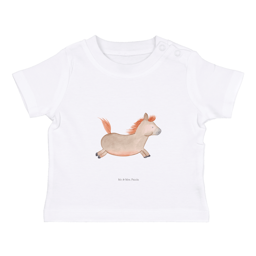 Organic Baby Shirt Pferd springt Baby T-Shirt, Jungen Baby T-Shirt, Mädchen Baby T-Shirt, Shirt, Bauernhof, Hoftiere, Landwirt, Landwirtin, Pferd, Pony, Pferde, Stall, Pferdestall, ausreiten, reiten, Pferdebesitzer