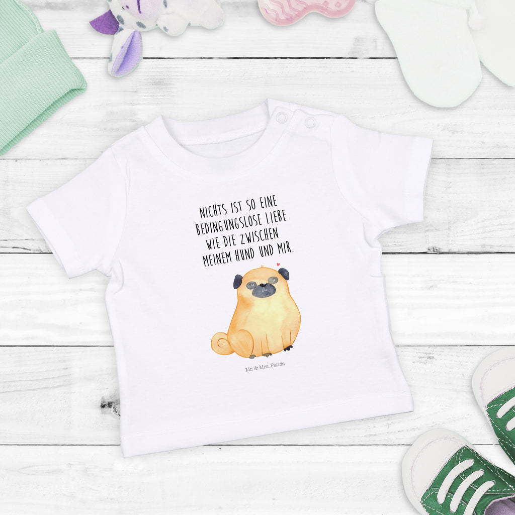 Organic Baby Shirt Mops Baby T-Shirt, Jungen Baby T-Shirt, Mädchen Baby T-Shirt, Shirt, Hund, Hundemotiv, Haustier, Hunderasse, Tierliebhaber, Hundebesitzer, Sprüche, Mops, Liebe, Hundeliebe