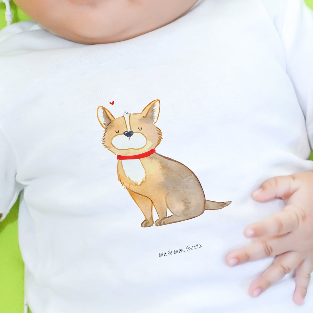 Organic Baby Shirt Hundeglück Baby T-Shirt, Jungen Baby T-Shirt, Mädchen Baby T-Shirt, Shirt, Hund, Hundemotiv, Haustier, Hunderasse, Tierliebhaber, Hundebesitzer, Sprüche, Corgie, Hundeliebe, Spruch, Hundemama, Liebe