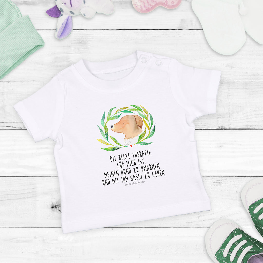 Organic Baby Shirt Hund Ranke Baby T-Shirt, Jungen Baby T-Shirt, Mädchen Baby T-Shirt, Shirt, Hund, Hundemotiv, Haustier, Hunderasse, Tierliebhaber, Hundebesitzer, Sprüche, Ranke, Therapie, Selbsttherapie, Hundeliebe, Hundeglück, Hunde