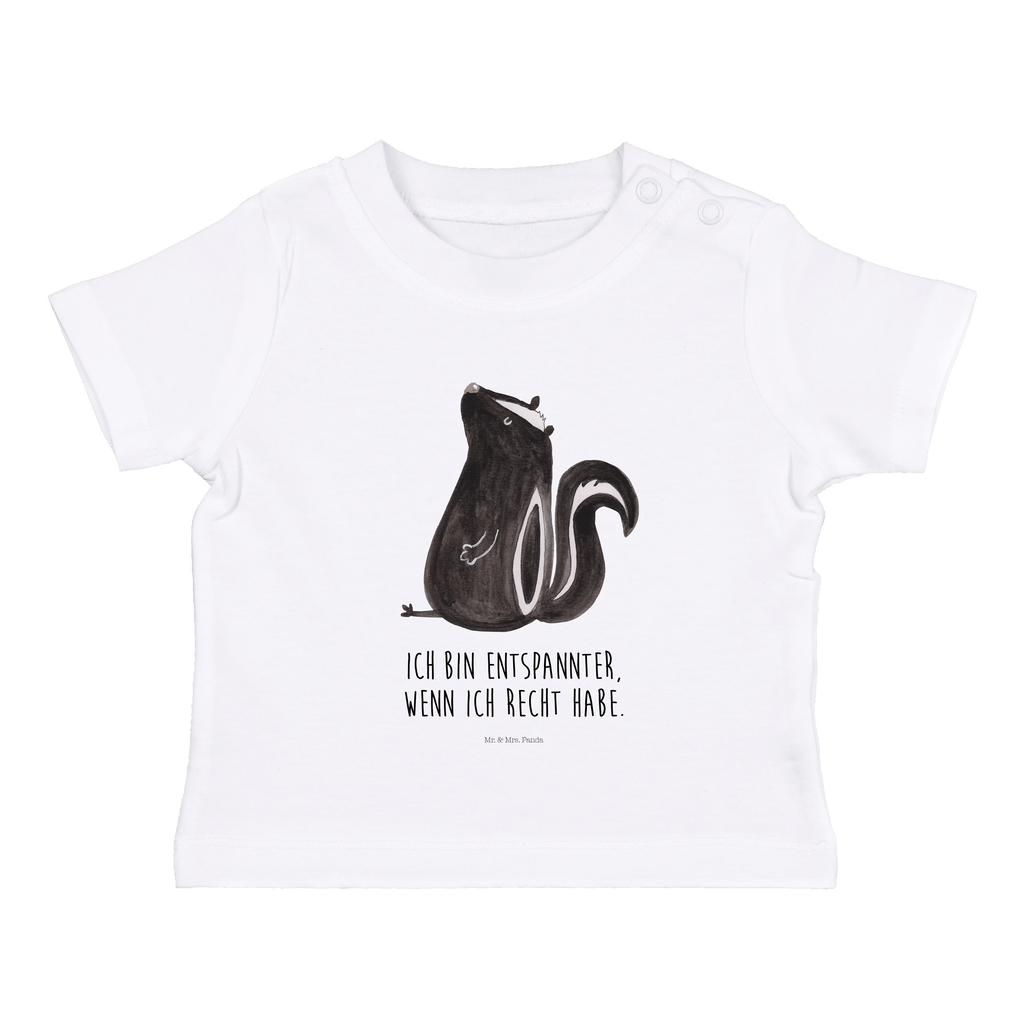 Organic Baby Shirt Stinktier sitzend Baby T-Shirt, Jungen Baby T-Shirt, Mädchen Baby T-Shirt, Shirt, Stinktier, Skunk, Wildtier, Raubtier, Stinker, Stinki, Spruch, Büro, Recht, Besserwisser