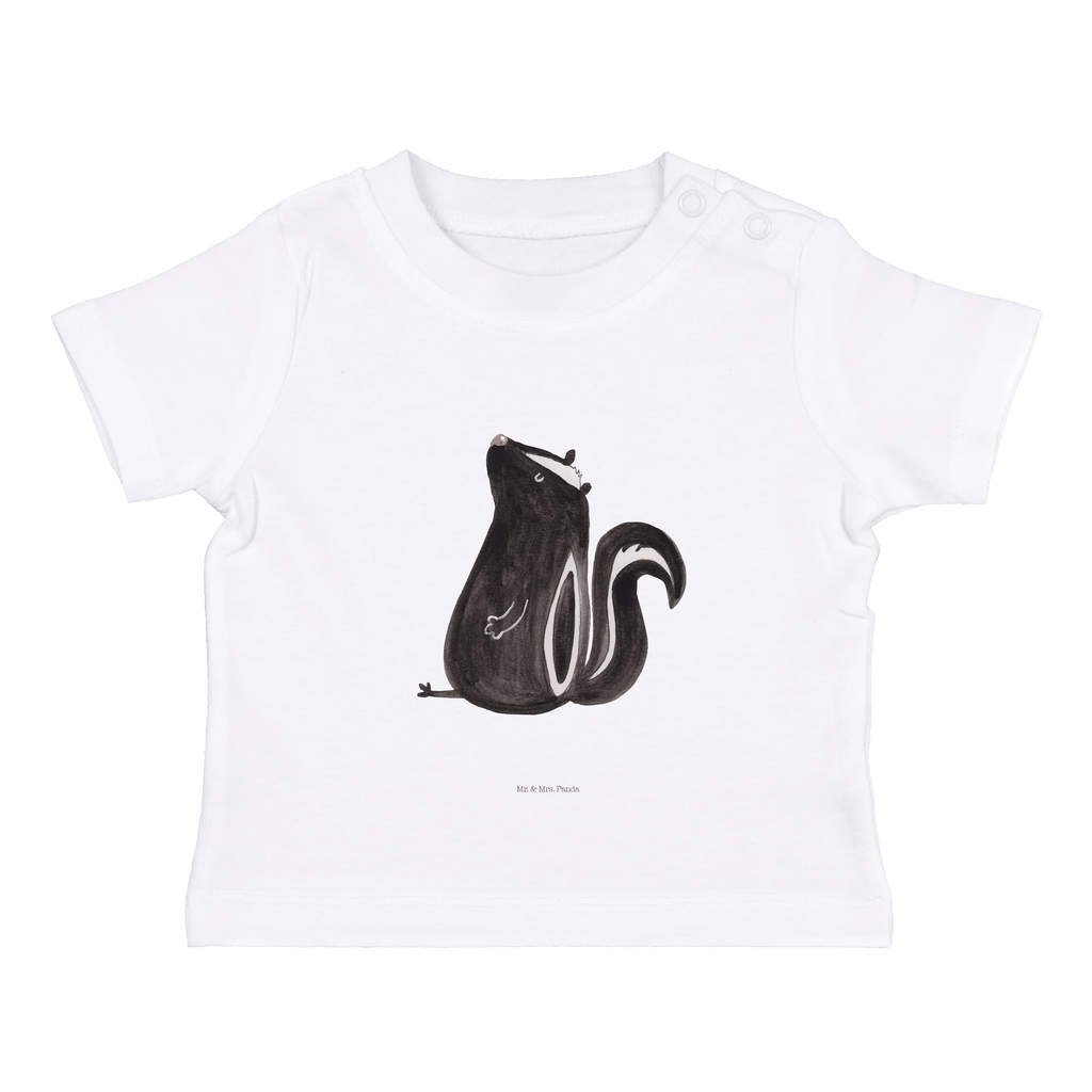 Organic Baby Shirt Stinktier sitzend Baby T-Shirt, Jungen Baby T-Shirt, Mädchen Baby T-Shirt, Shirt, Stinktier, Skunk, Wildtier, Raubtier, Stinker, Stinki, Spruch, Büro, Recht, Besserwisser